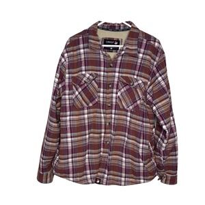 Canada Weather Gear Shirt Jacket Mens XL Red Plaid Fleece Lined Flannel Workwear